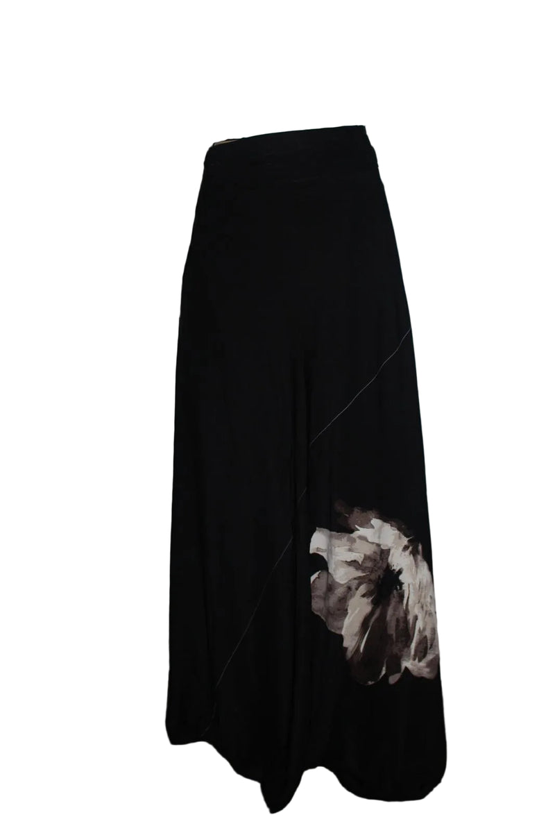 Black Floral Wrap Skirt - Sustainable Deadstock Fabric | U4Udesigns