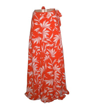 Orange and White Wrap Skirt - Handmade Sustainable Fashion