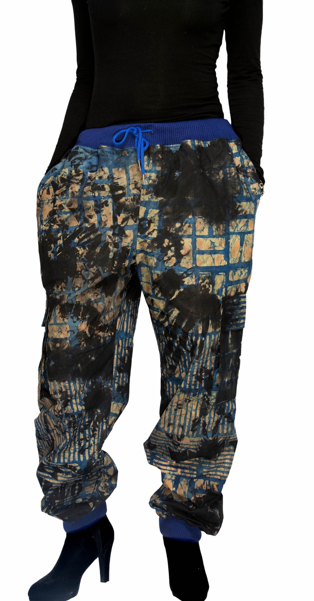 Adire Fabric Cargo Pants