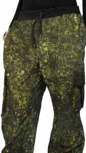 Green Adire Fabric Cargo Pants