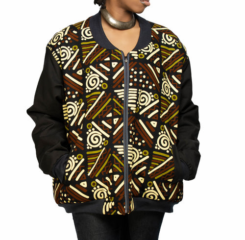 Brown and Black Bomber Jacket