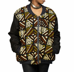 Brown and Black Bomber Jacket