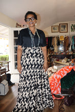 Black and Cream Wrap Skirt - Handmade Sustainable Fashion