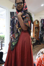 Maroon satin wrap skirt