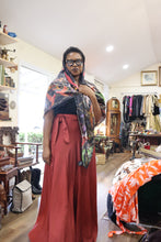 Maroon satin wrap skirt