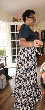Black and Cream Wrap Skirt - Handmade Sustainable Fashion