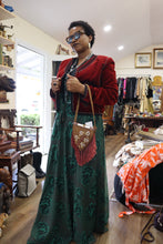 Green Floral with Black Wrap Skirt