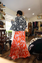 Orange and White Wrap Skirt - Handmade Sustainable Fashion