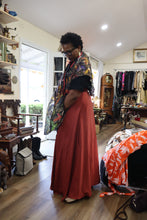 Maroon satin wrap skirt