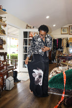 Black Floral Wrap Skirt - Handmade Sustainable Fashion