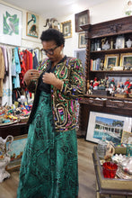 Green floral wrap skirt