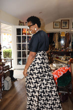 Black and Cream Wrap Skirt - Handmade Sustainable Fashion