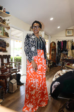 Orange and White Wrap Skirt - Handmade Sustainable Fashion