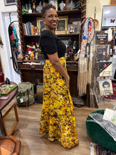 Yellow and Black Tire Dye Wrap Skirt