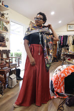 Maroon satin wrap skirt