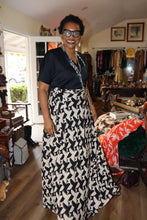 Black and Cream Wrap Skirt - Handmade Sustainable Fashion