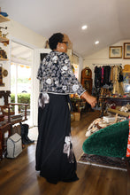 Black Floral Wrap Skirt - Handmade Sustainable Fashion