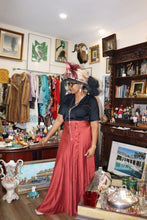 Maroon satin wrap skirt